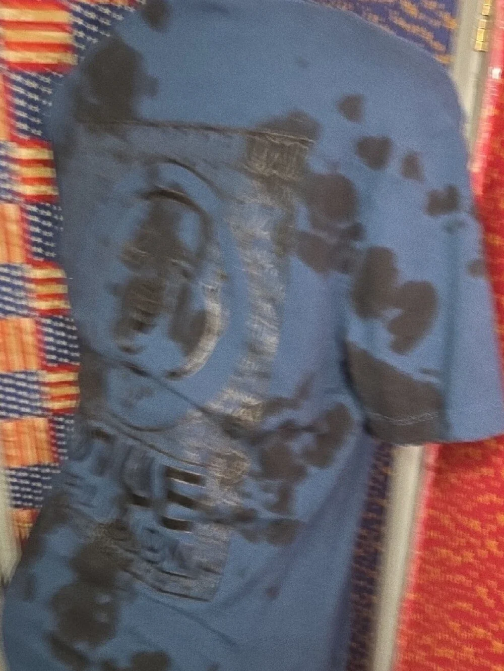 True Religion Blue and Black Tie-Dye Short Sleeve Tee